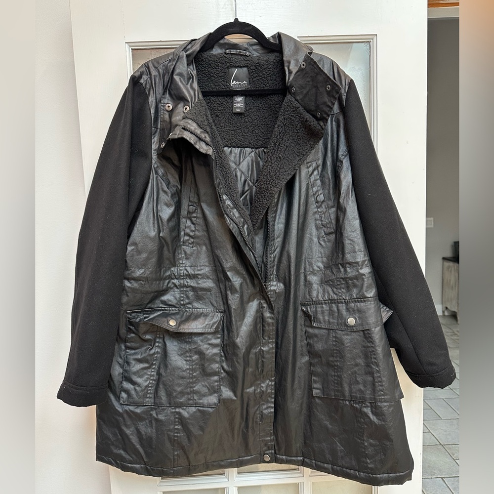 Lane Bryant Women's Black Mid-weight Winter Quilted Warm Jacket Plus Size 22 24 - Picture 4 of 12